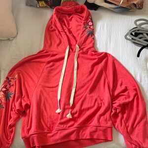 Wildfox Coral Floral Hoodie